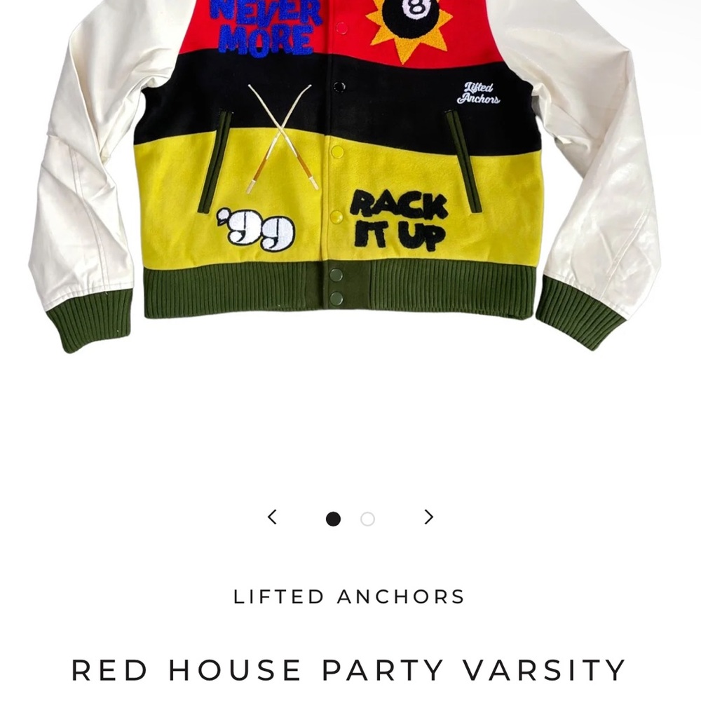 Lifted Anchors Party Varsity Jacket Red